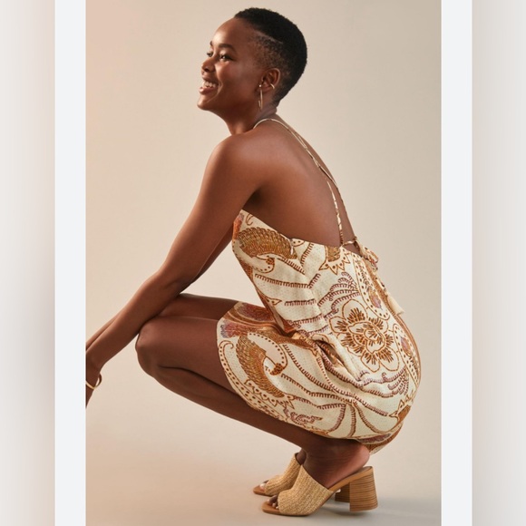 Farm Rio x Anthropologie Boho Halter Mini Dress - Picture 3 of 6